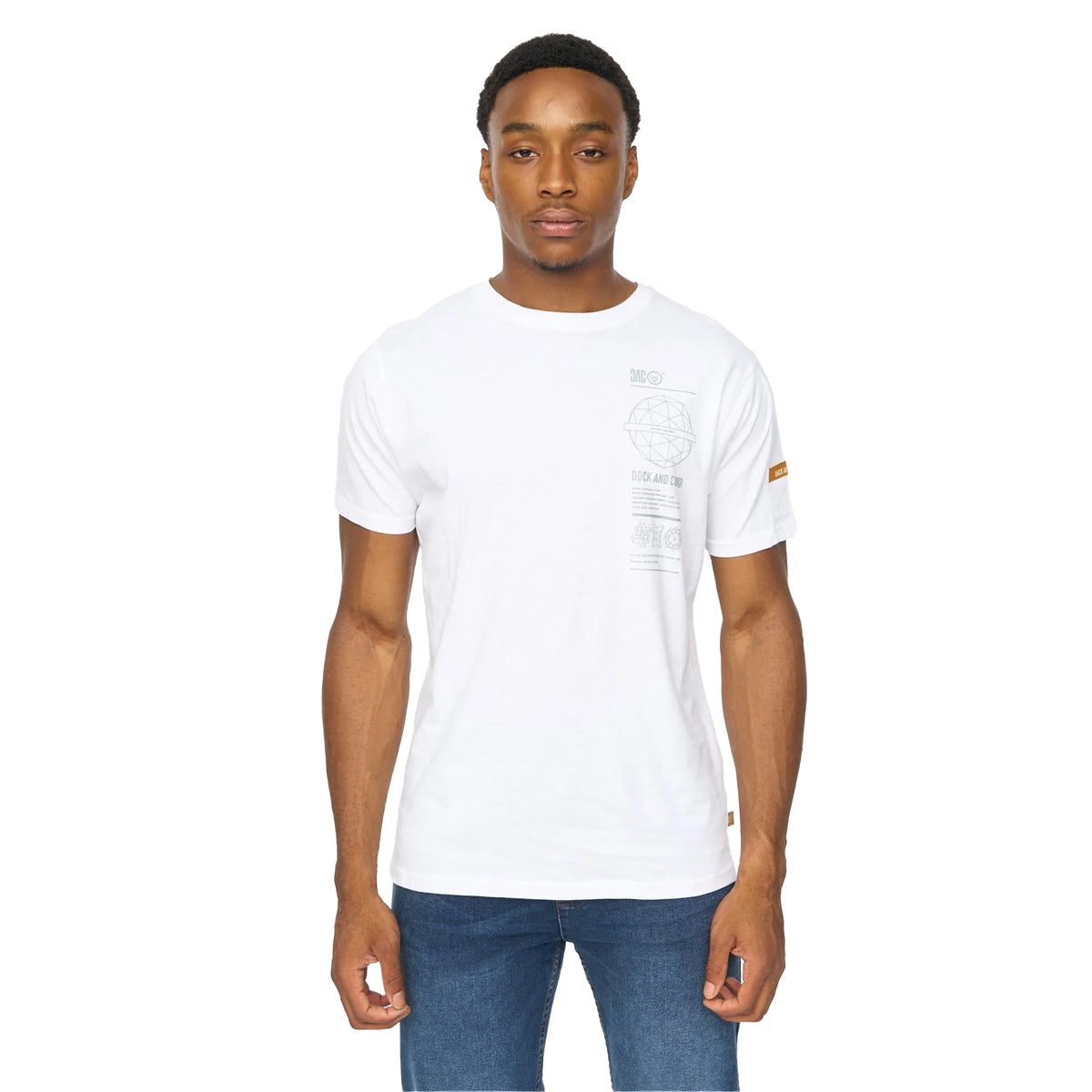 White - Front - Duck and Cover Mens Ashland T-Shirt