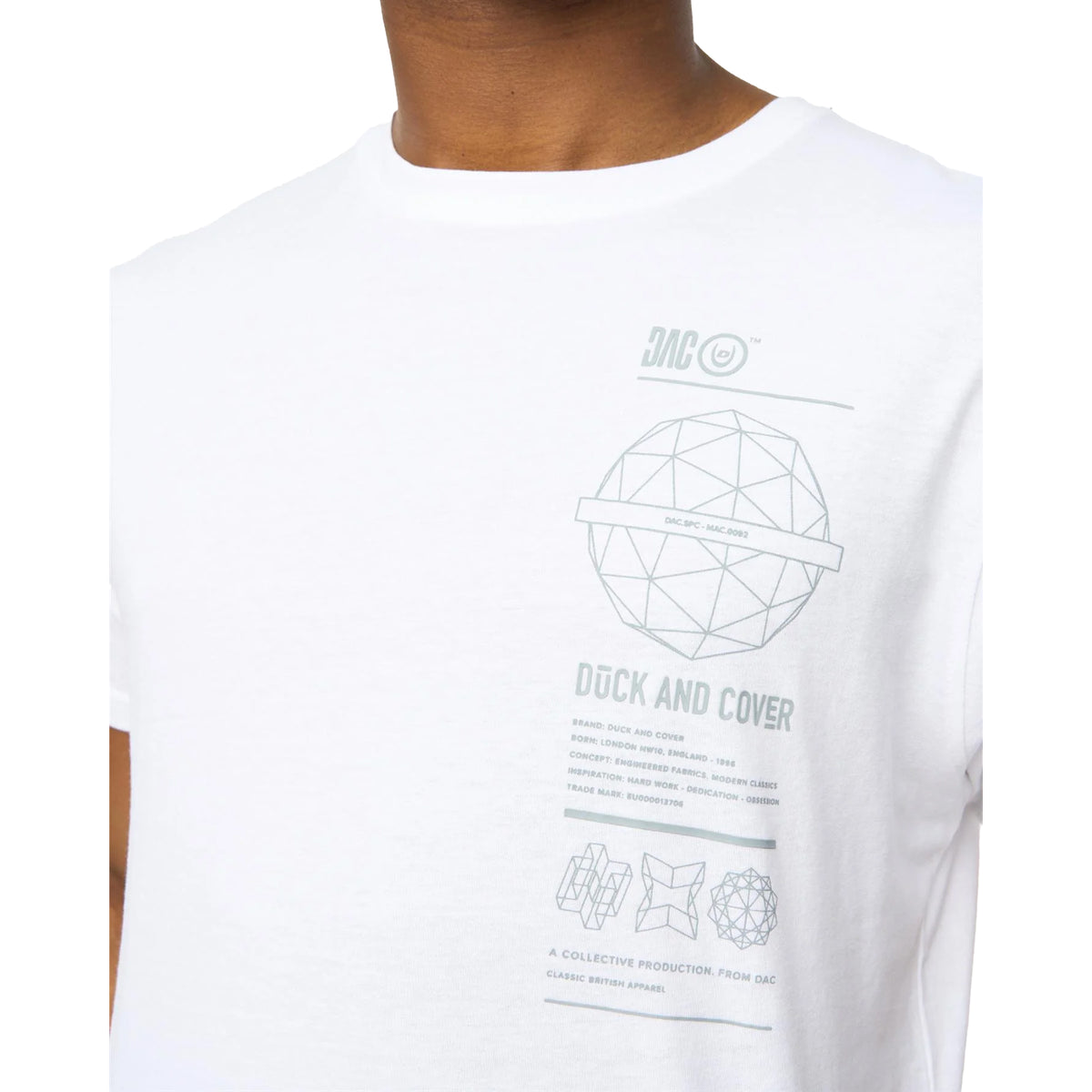 White - Side - Duck and Cover Mens Ashland T-Shirt