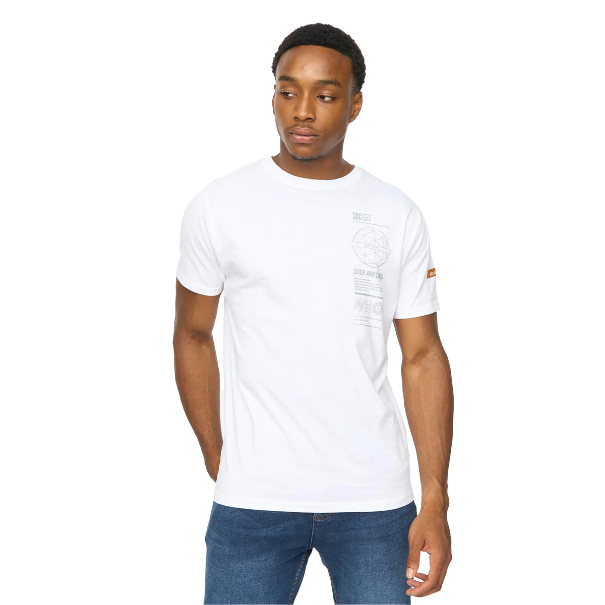 White - Lifestyle - Duck and Cover Mens Ashland T-Shirt