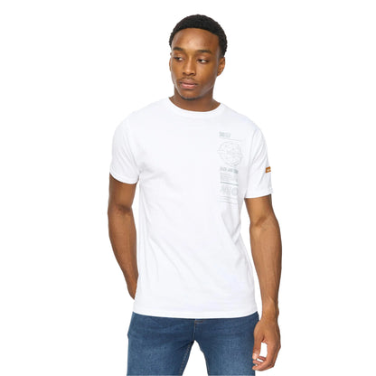 White - Lifestyle - Duck and Cover Mens Ashland T-Shirt