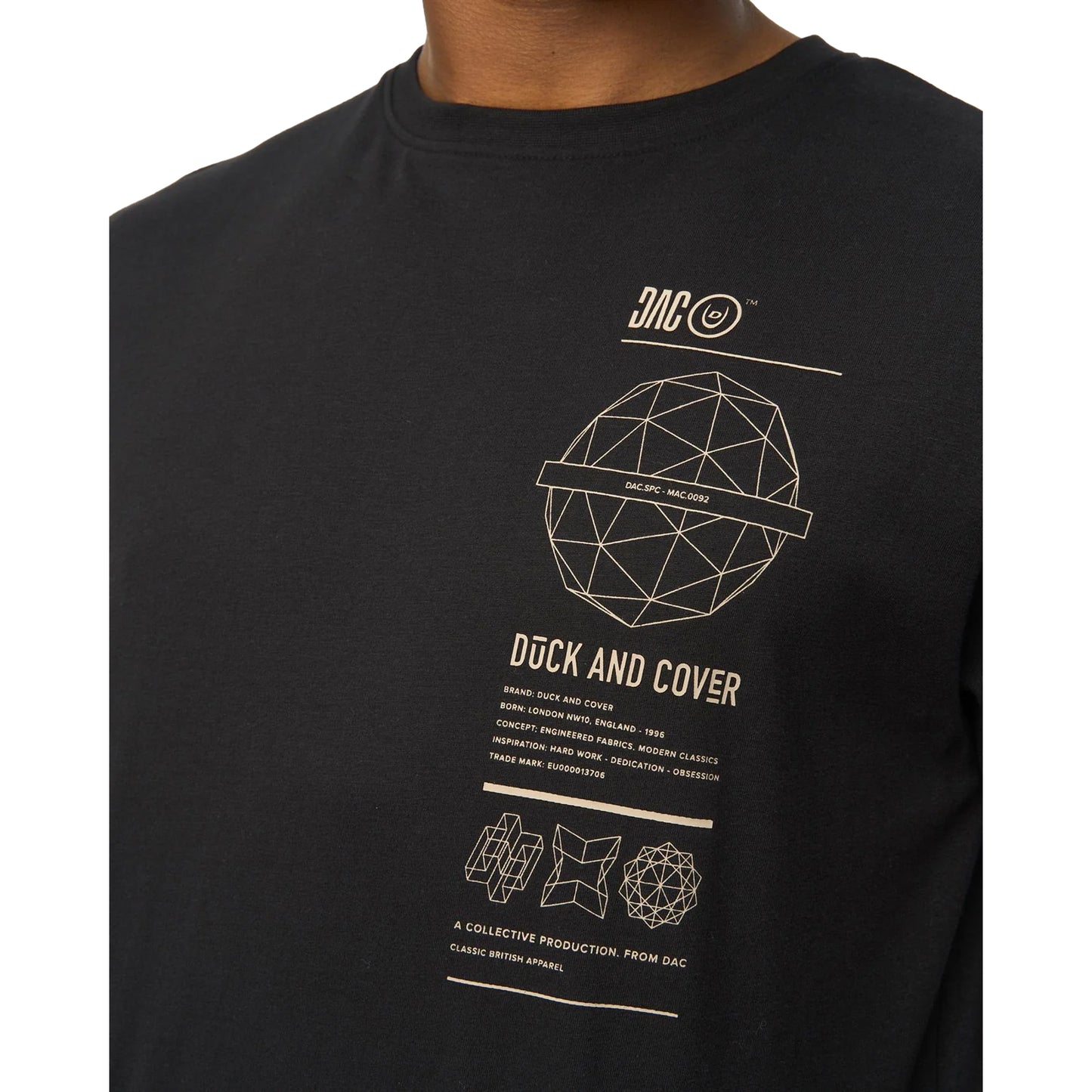 Black - Side - Duck and Cover Mens Ashland T-Shirt
