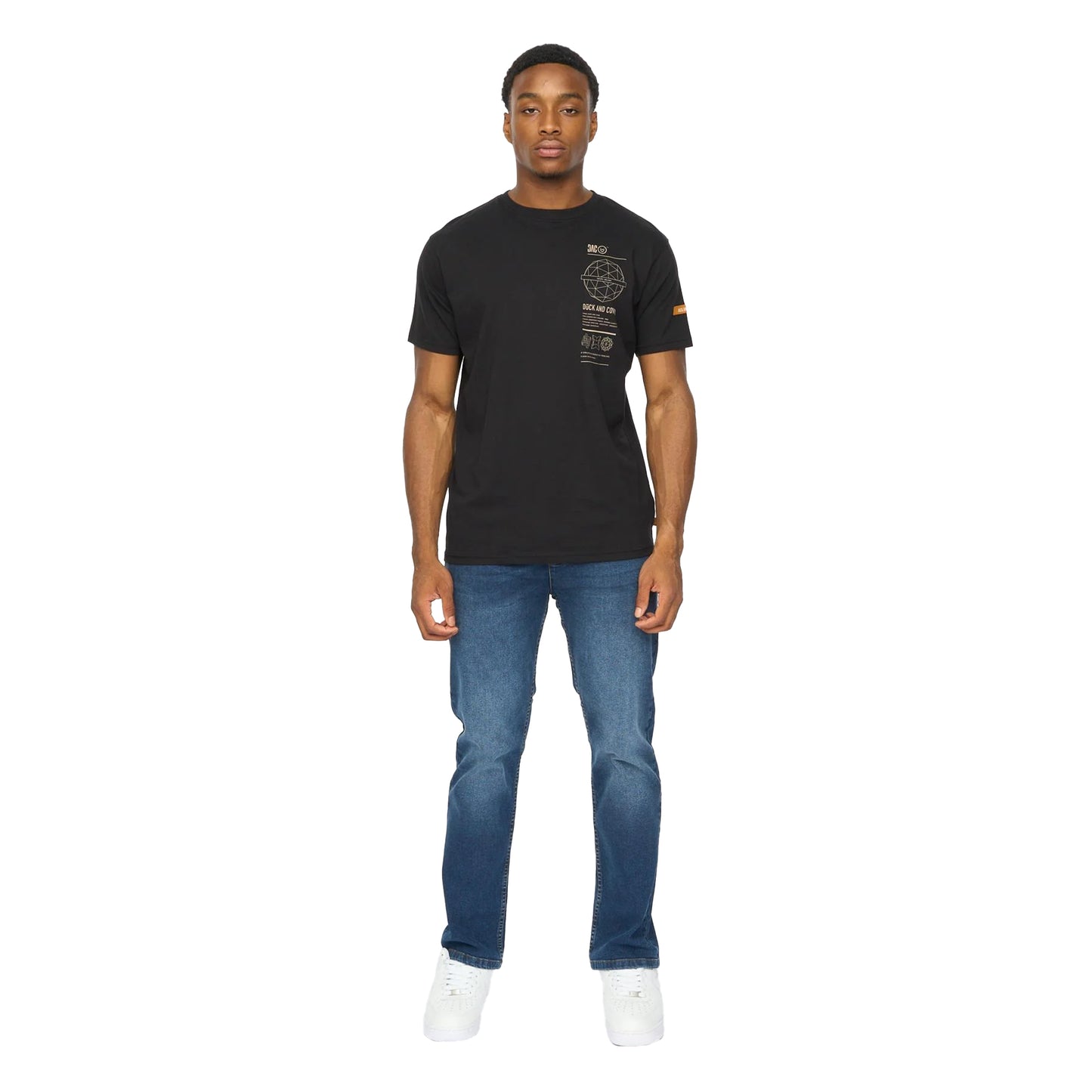 Black - Pack Shot - Duck and Cover Mens Ashland T-Shirt