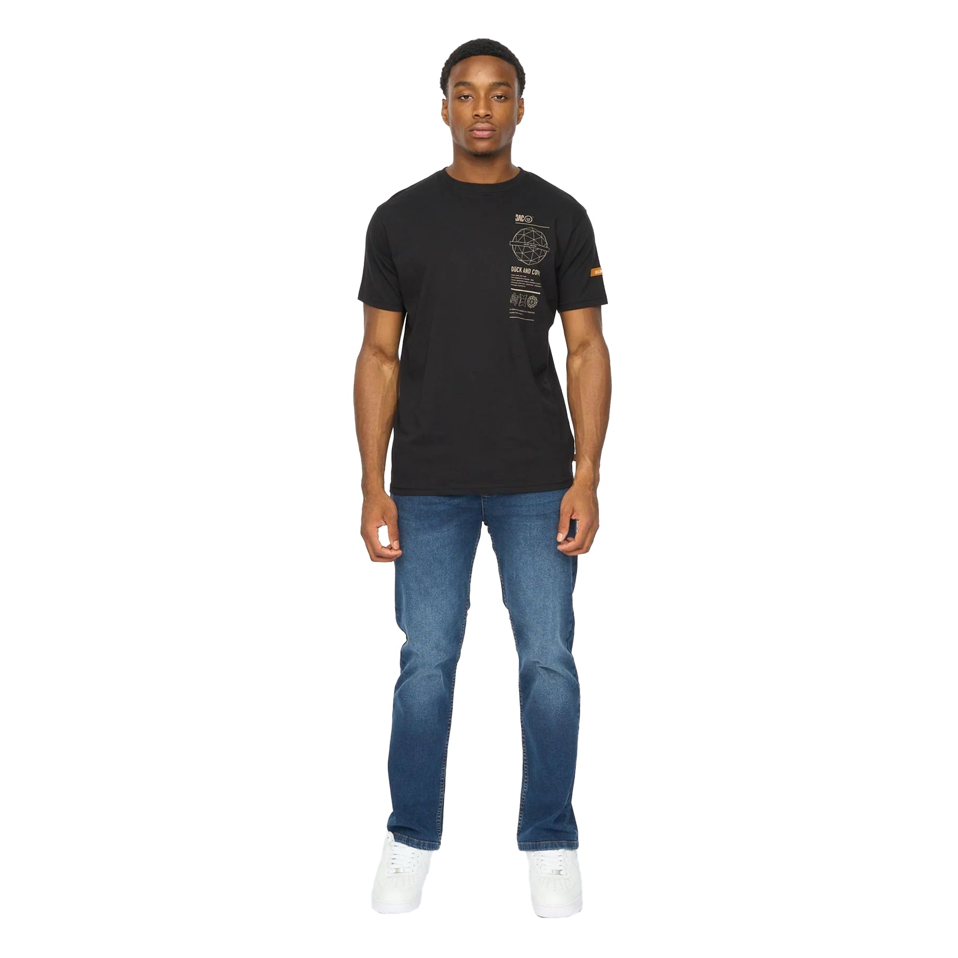 Black - Pack Shot - Duck and Cover Mens Ashland T-Shirt