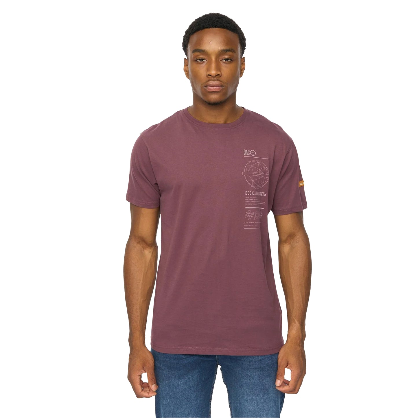 Rum Raisin - Front - Duck and Cover Mens Ashland T-Shirt