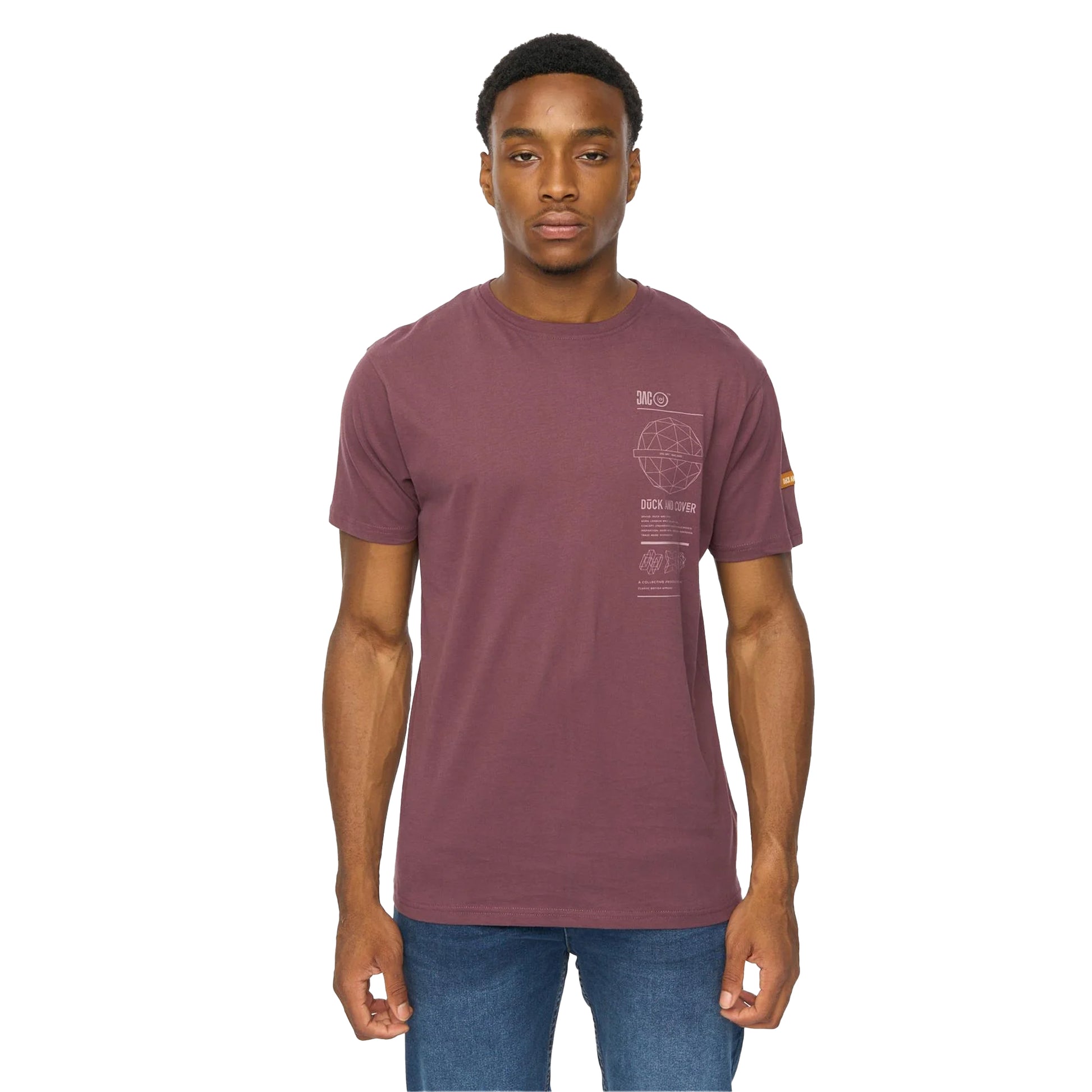 Rum Raisin - Front - Duck and Cover Mens Ashland T-Shirt