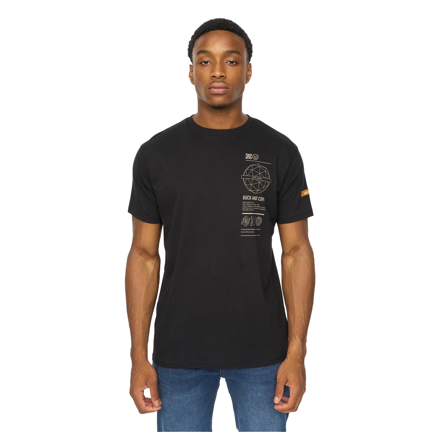 Black - Front - Duck and Cover Mens Ashland T-Shirt