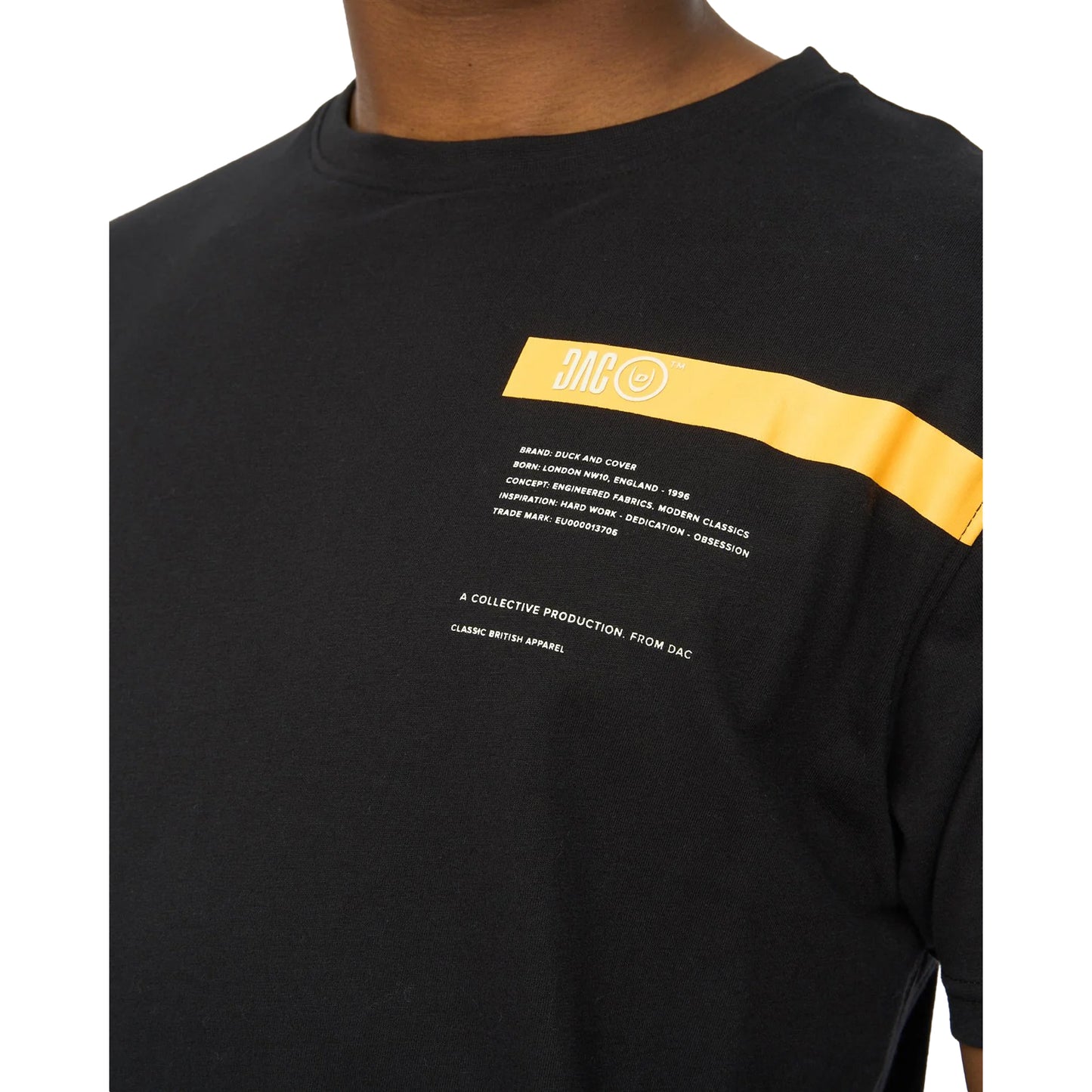 Black - Side - Duck and Cover Mens Ambridge T-Shirt