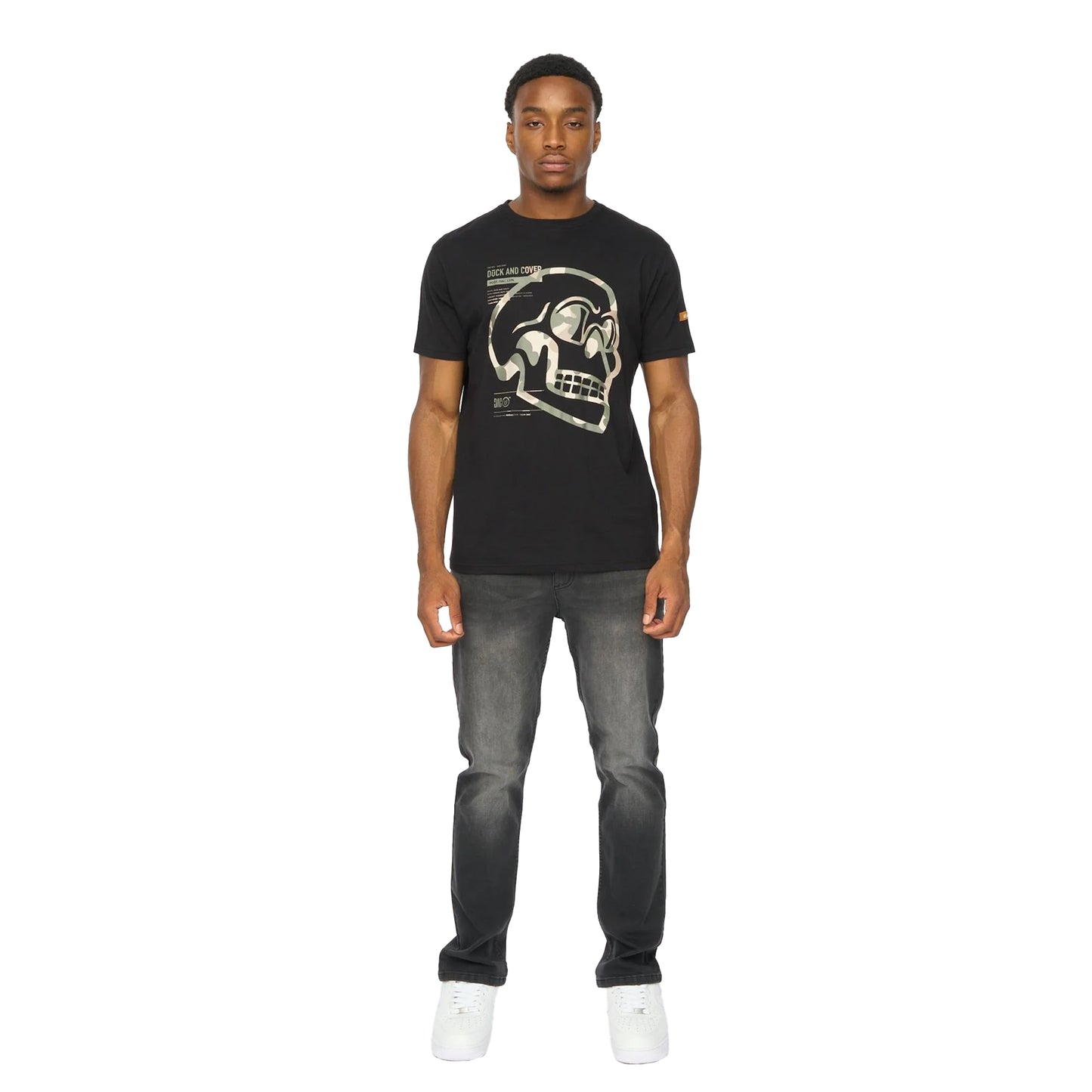 Black - Lifestyle - Duck and Cover Mens Skullmatic T-Shirt