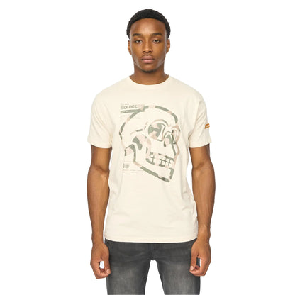 Off White - Front - Duck and Cover Mens Skullmatic T-Shirt