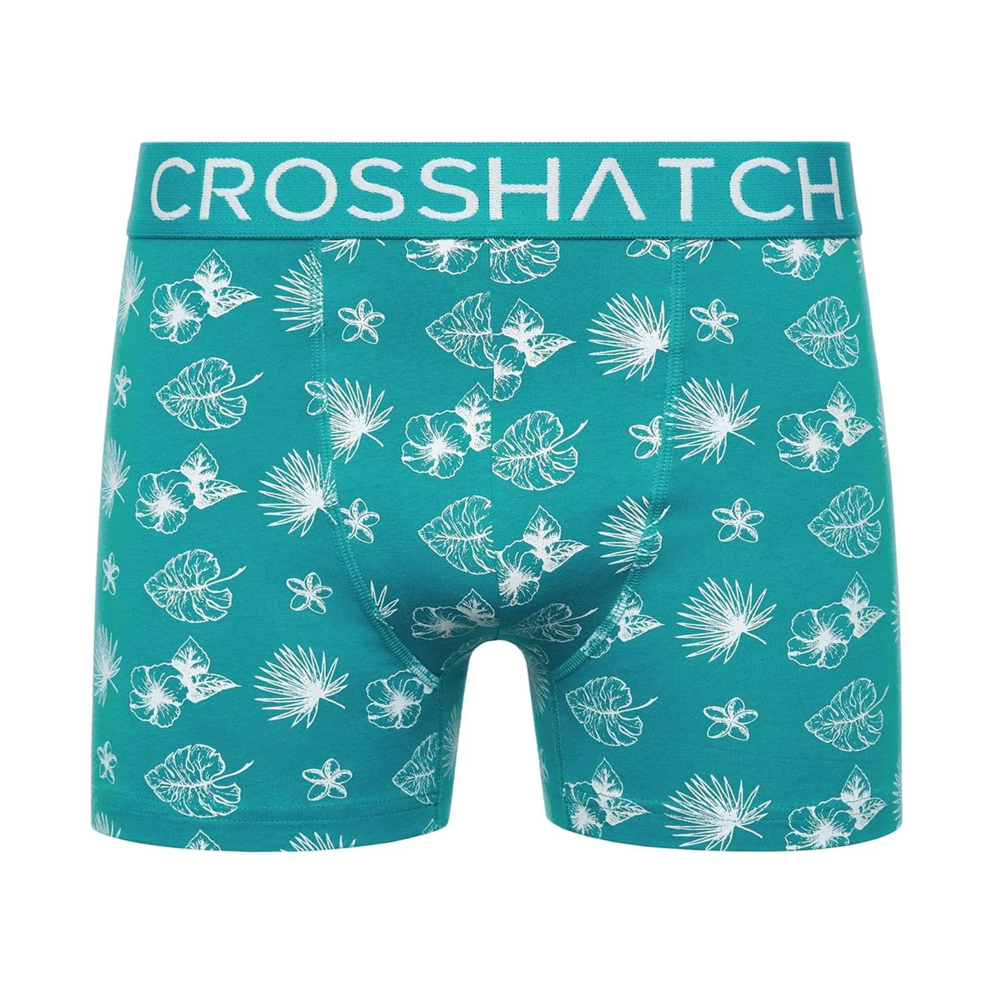Tropical Green - Side - Crosshatch Mens Hovland Boxer Shorts (Pack of 3)