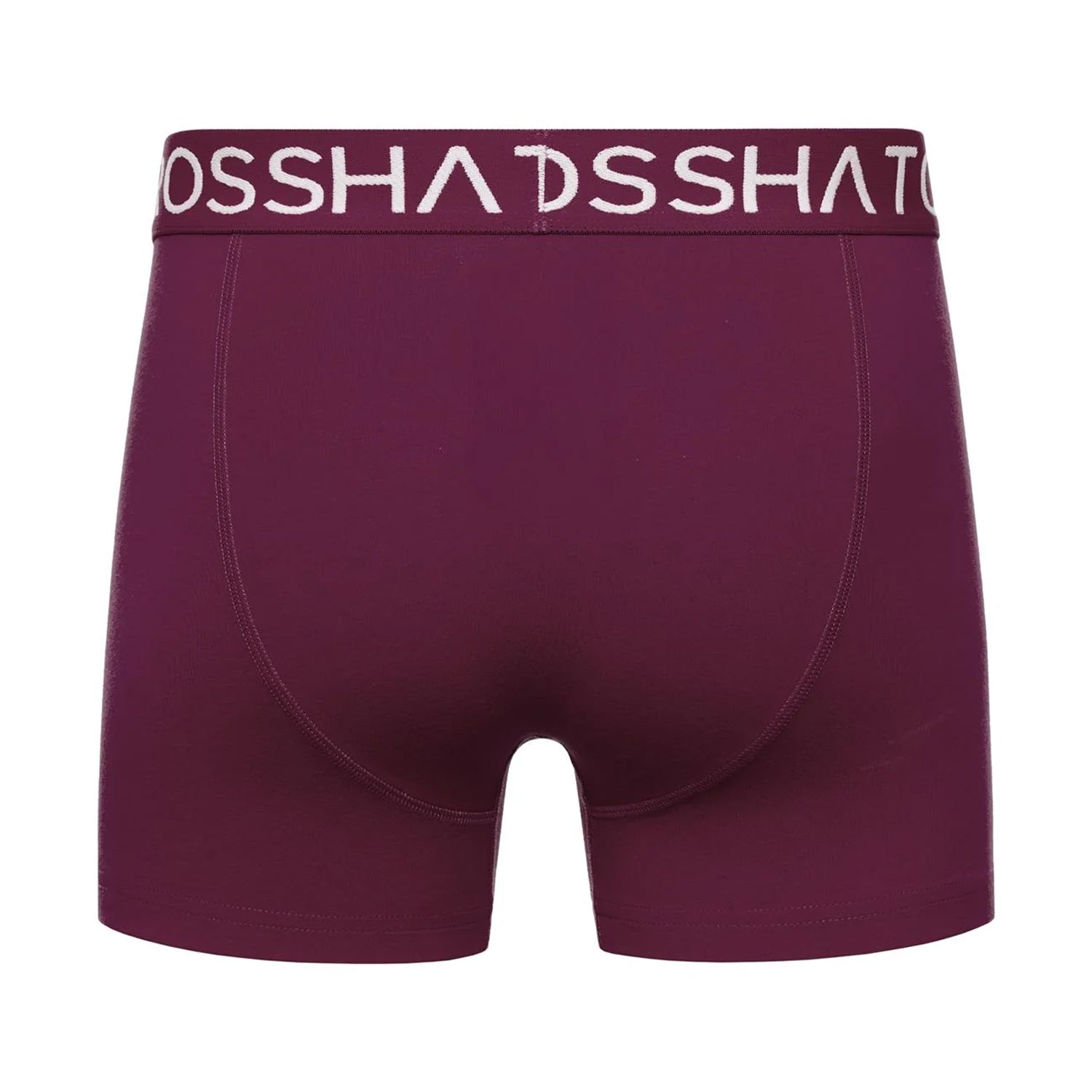 Prune - Back - Crosshatch Mens Hovland Boxer Shorts (Pack of 3)