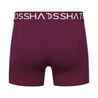 Prune - Back - Crosshatch Mens Hovland Boxer Shorts (Pack of 3)