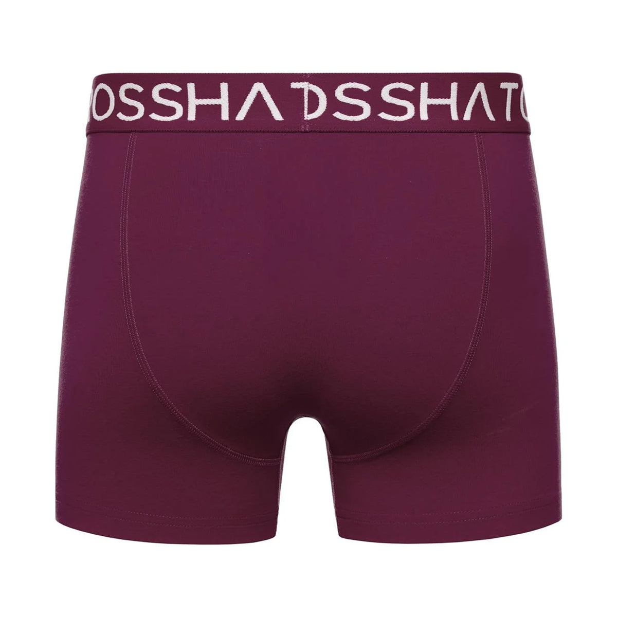 Prune - Back - Crosshatch Mens Hovland Boxer Shorts (Pack of 3)