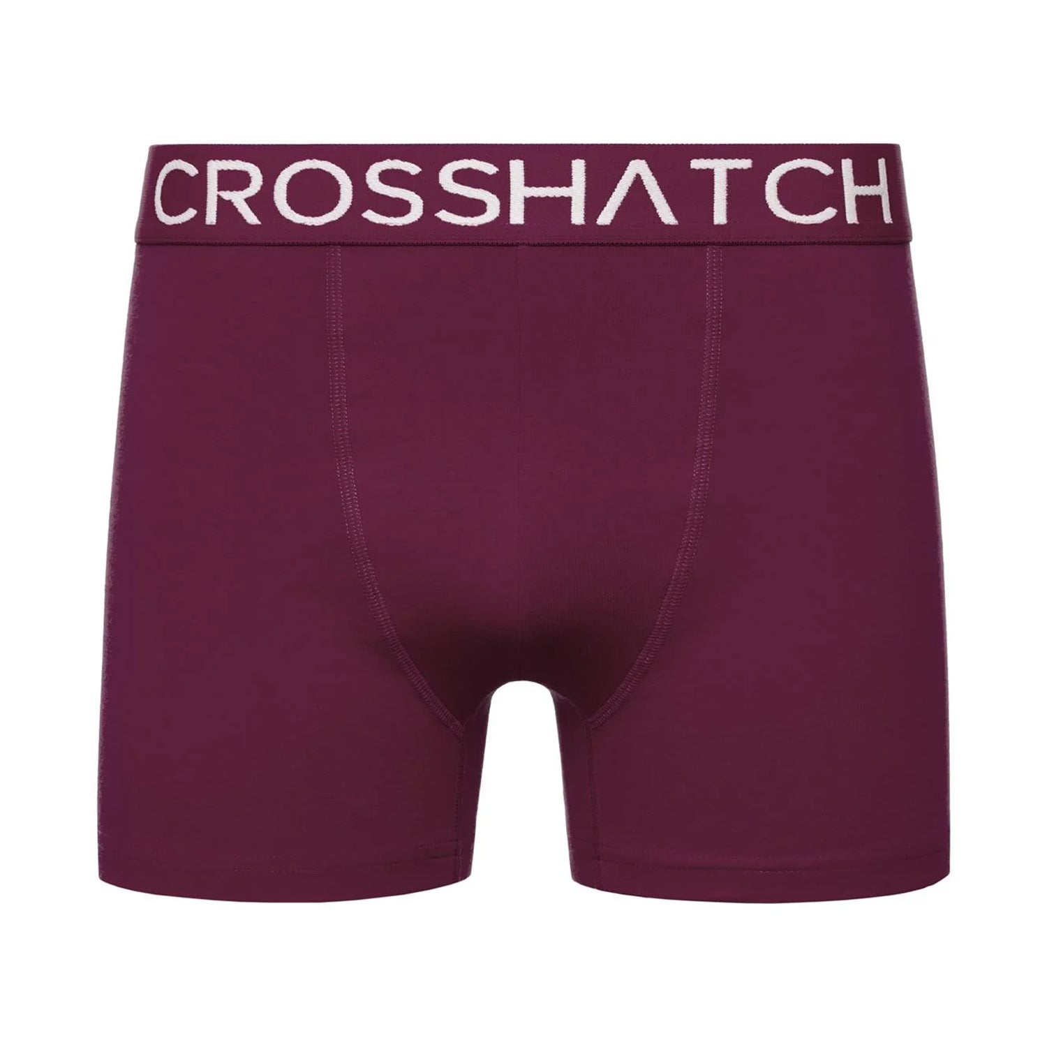Prune - Side - Crosshatch Mens Hovland Boxer Shorts (Pack of 3)