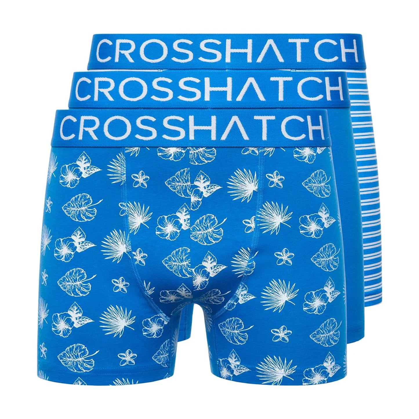 Directoire Blue - Front - Crosshatch Mens Hovland Boxer Shorts (Pack of 3)