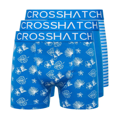 Directoire Blue - Front - Crosshatch Mens Hovland Boxer Shorts (Pack of 3)