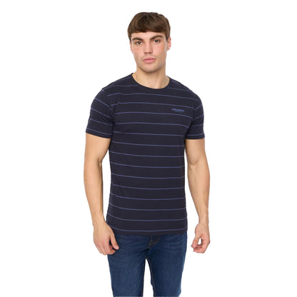 Navy - Front - Crosshatch Mens Hemtowns T-Shirt