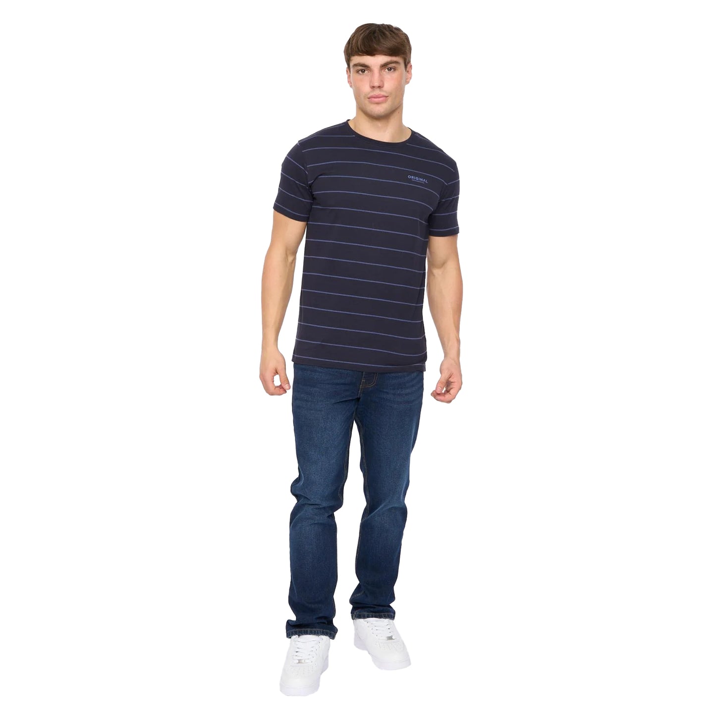 Navy - Lifestyle - Crosshatch Mens Hemtowns T-Shirt