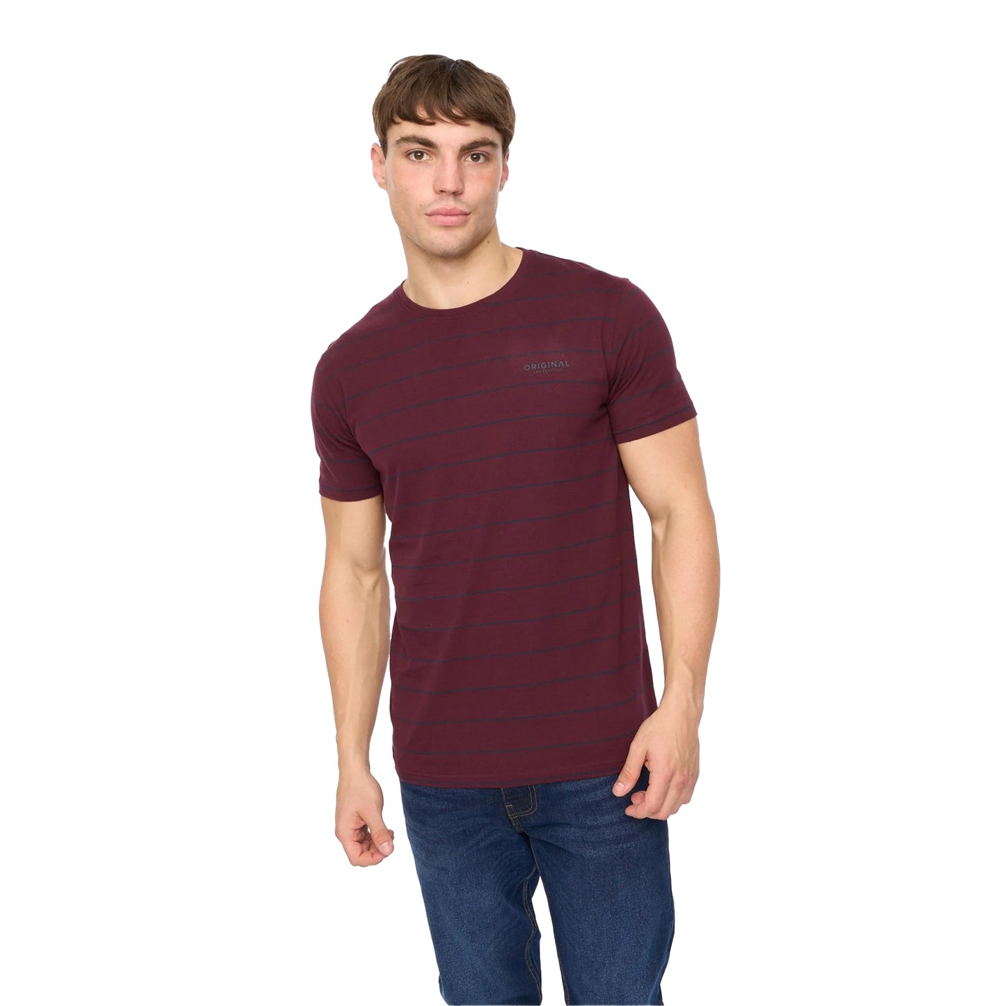 Rum Raisin - Front - Crosshatch Mens Hemtowns T-Shirt