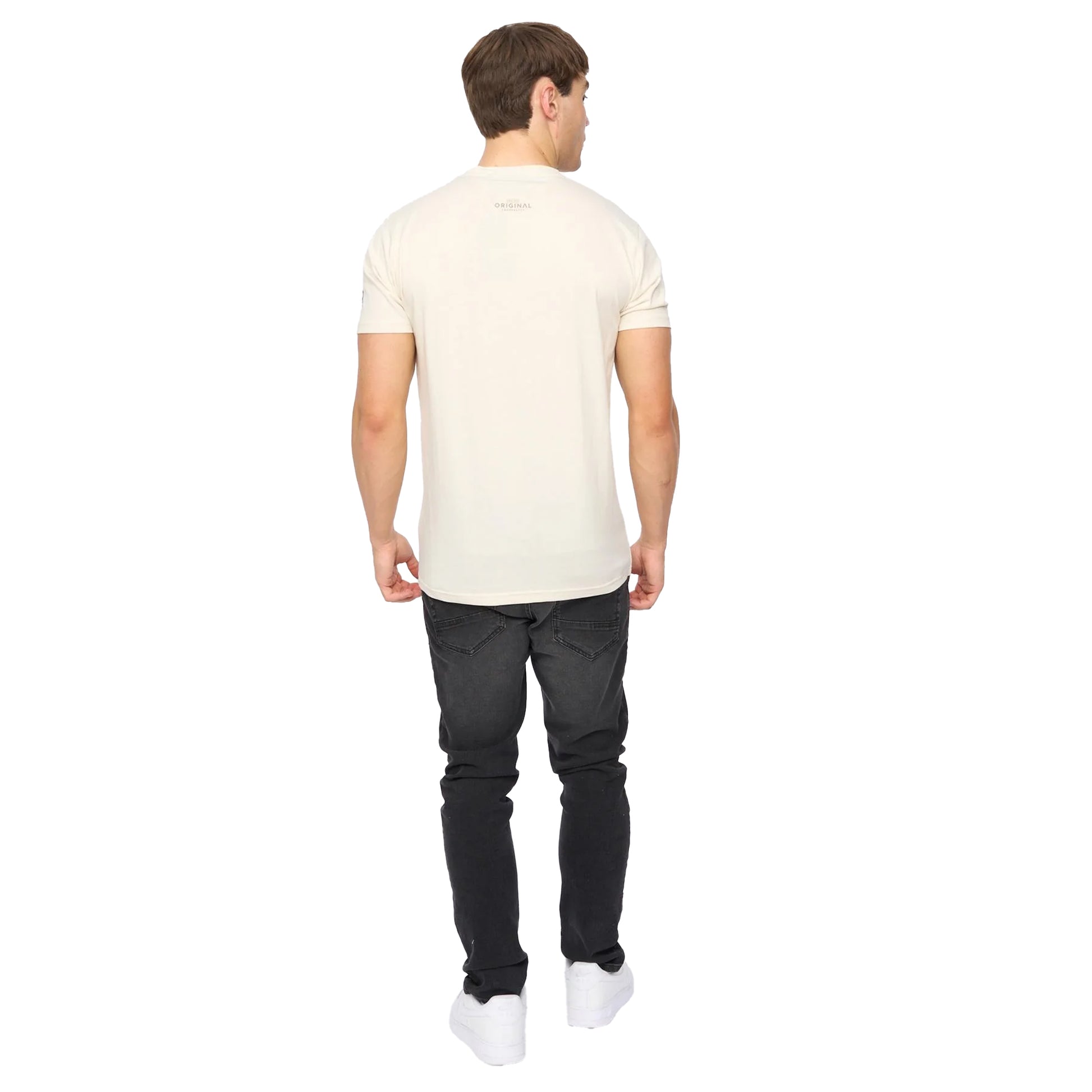 Off White - Back - Crosshatch Mens Hybridge T-Shirt