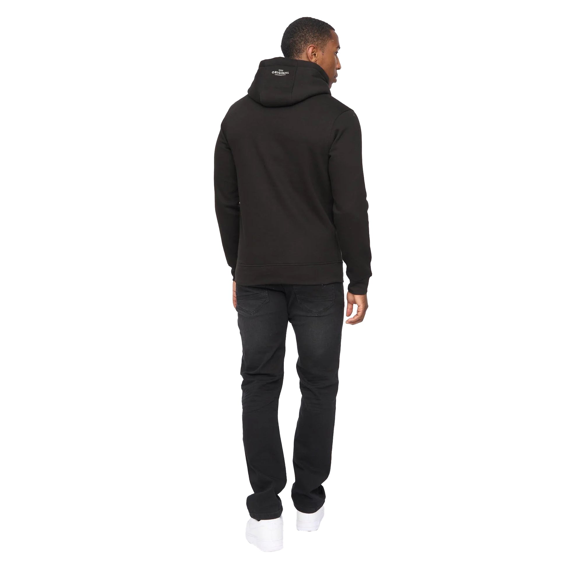 Black - Back - Crosshatch Mens Campbox Hoodie