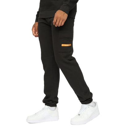 Black - Side - Duck and Cover Mens Adamsberg Jogging Bottoms