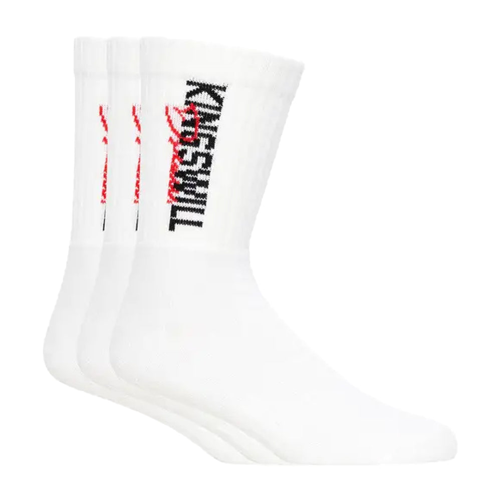 White - Front - Kings Will Dream Mens Bilkie Sports Socks (Pack of 3)