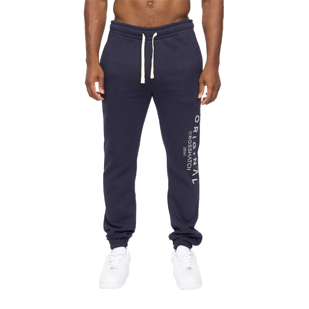 Navy - Front - Crosshatch Mens Jamals Jogging Bottoms