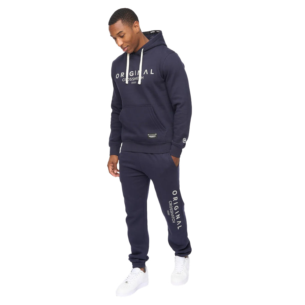 Navy - Side - Crosshatch Mens Jamals Jogging Bottoms