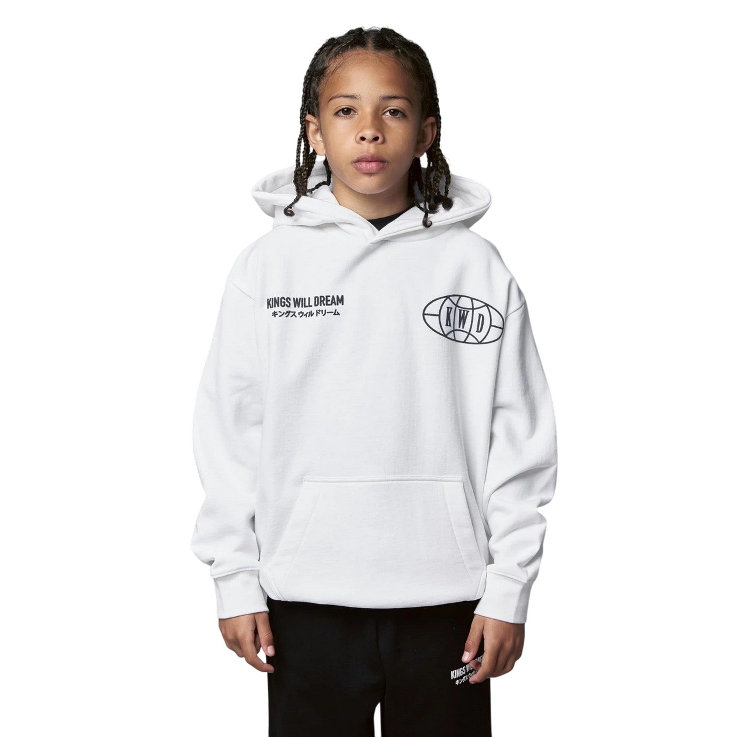 White - Front - Kings Will Dream Boys Studio Duo Line Hoodie