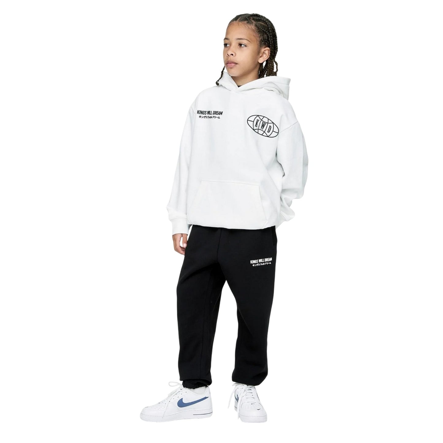 White - Pack Shot - Kings Will Dream Boys Studio Duo Line Hoodie
