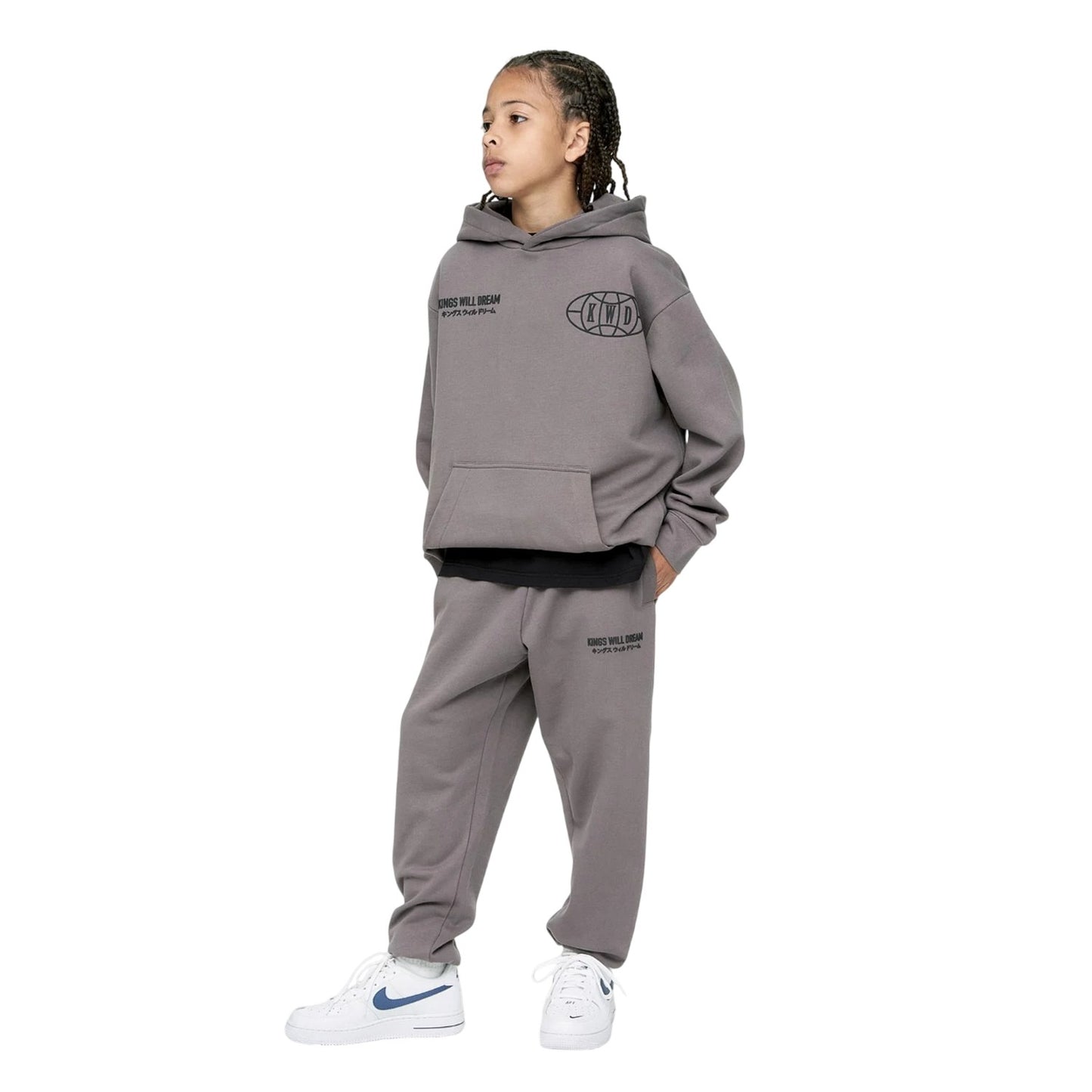 Grey - Pack Shot - Kings Will Dream Boys Studio Duo Line Hoodie