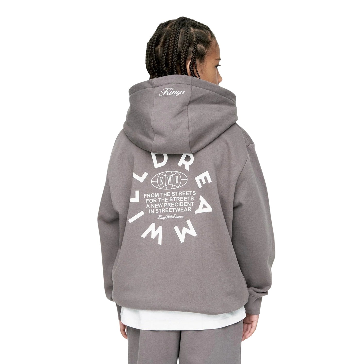 Grey - Back - Kings Will Dream Boys Studio Globalise Hoodie