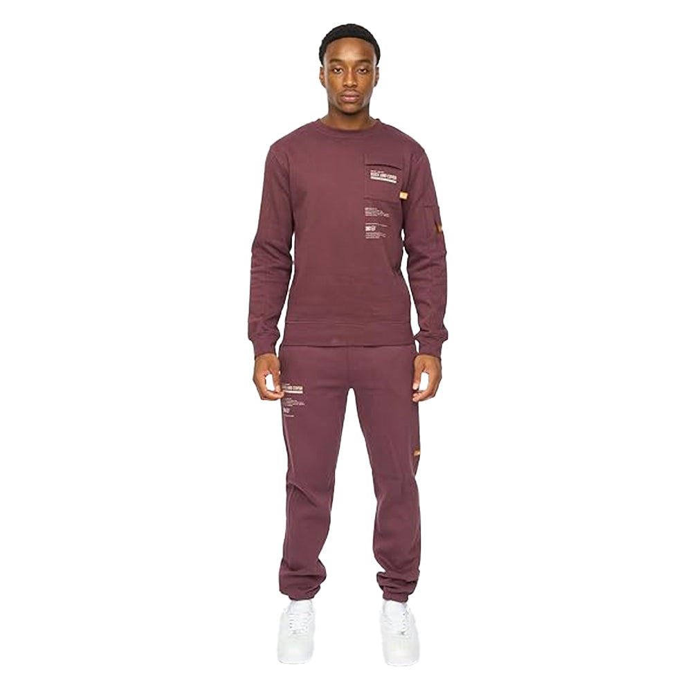 Raisin Purple - Side - Duck and Cover Mens Applewold Jogging Bottoms