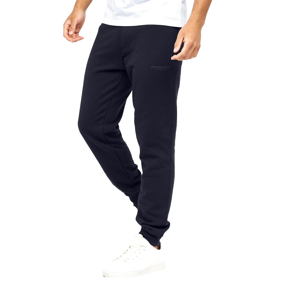 Black-Charcoal-Navy - Back - Crosshatch Mens Mayview Jogging Bottoms (Pack of 3)