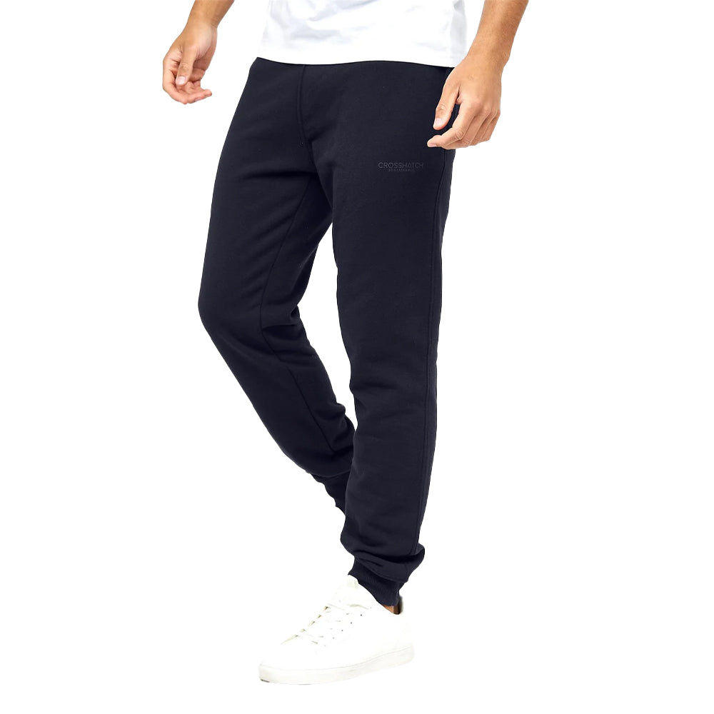 Black-Grey-Navy - Back - Crosshatch Mens Mayview Jogging Bottoms (Pack of 3)