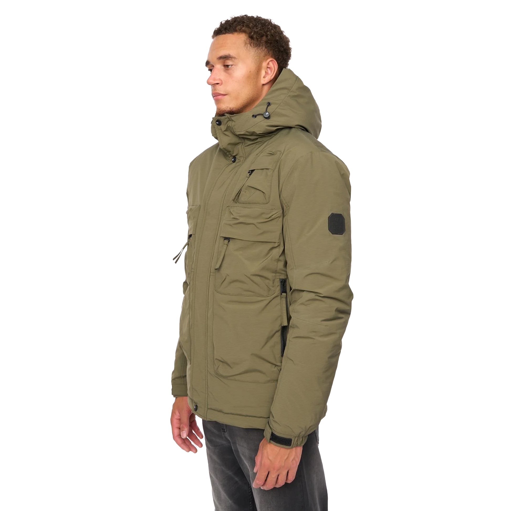 Khaki Green - Back - Duck and Cover Mens Jelforth Jacket