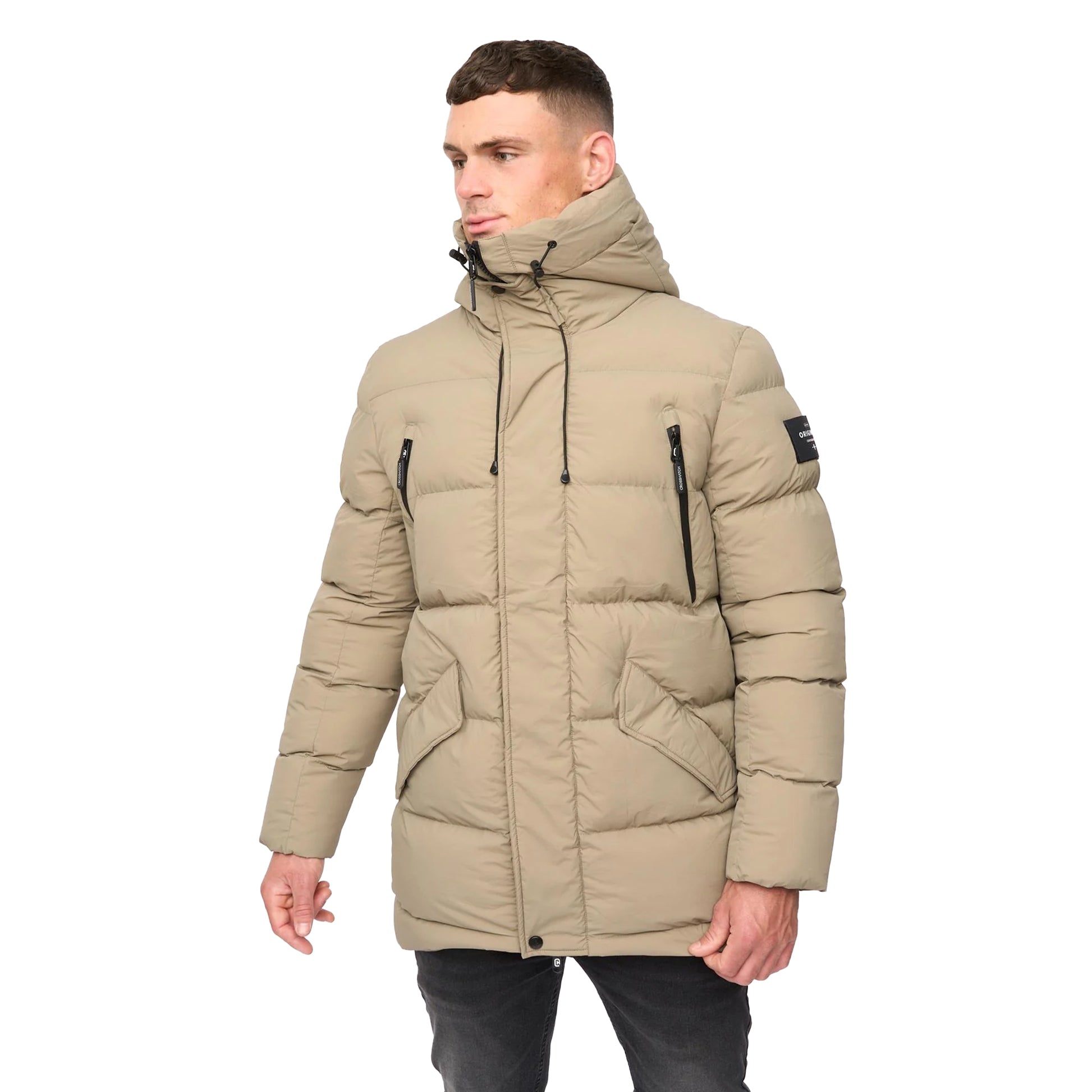 Taupe - Side - Crosshatch Mens Kaptoore Jacket