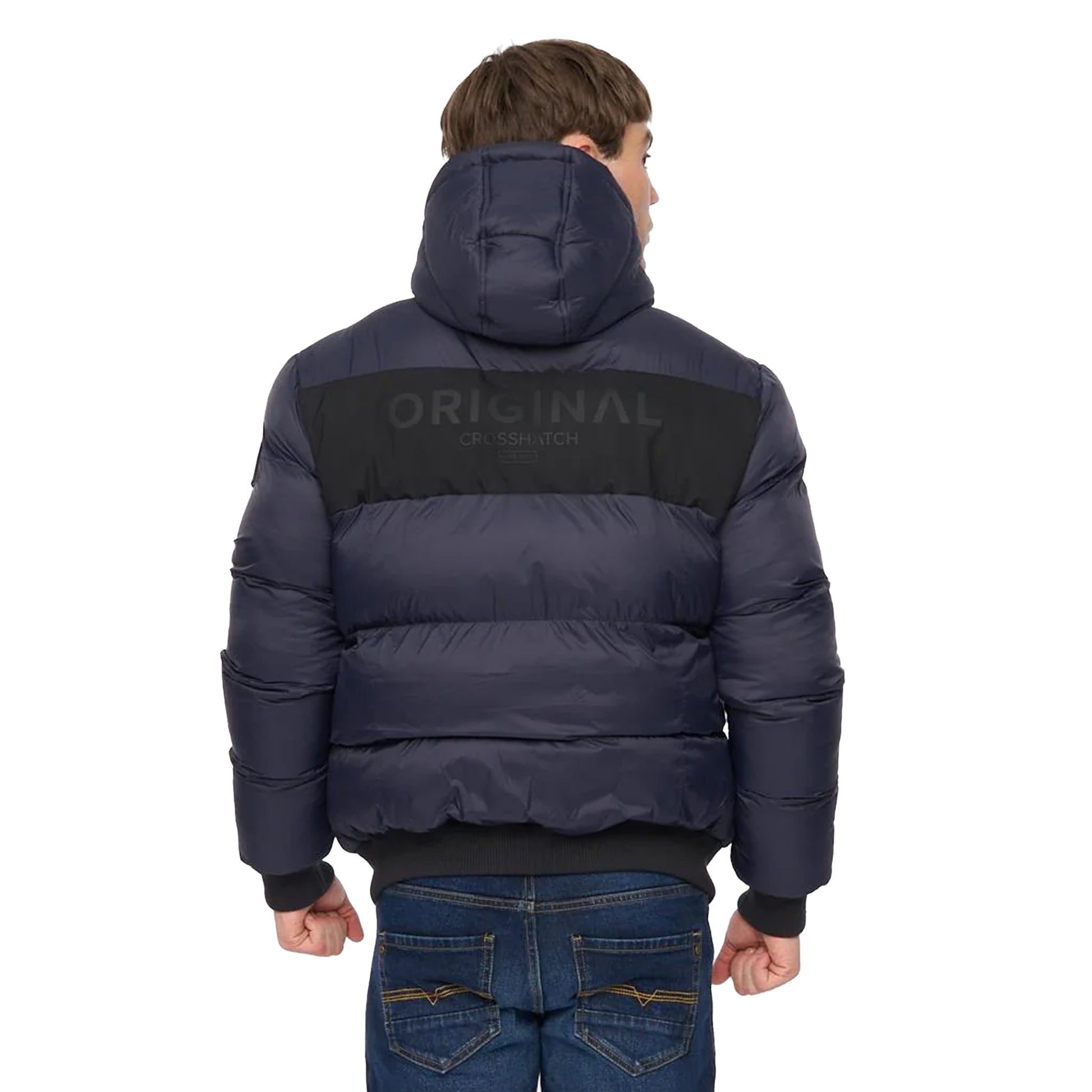Navy - Back - Crosshatch Mens Staylike Jacket