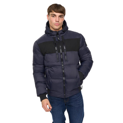 Navy - Side - Crosshatch Mens Staylike Jacket