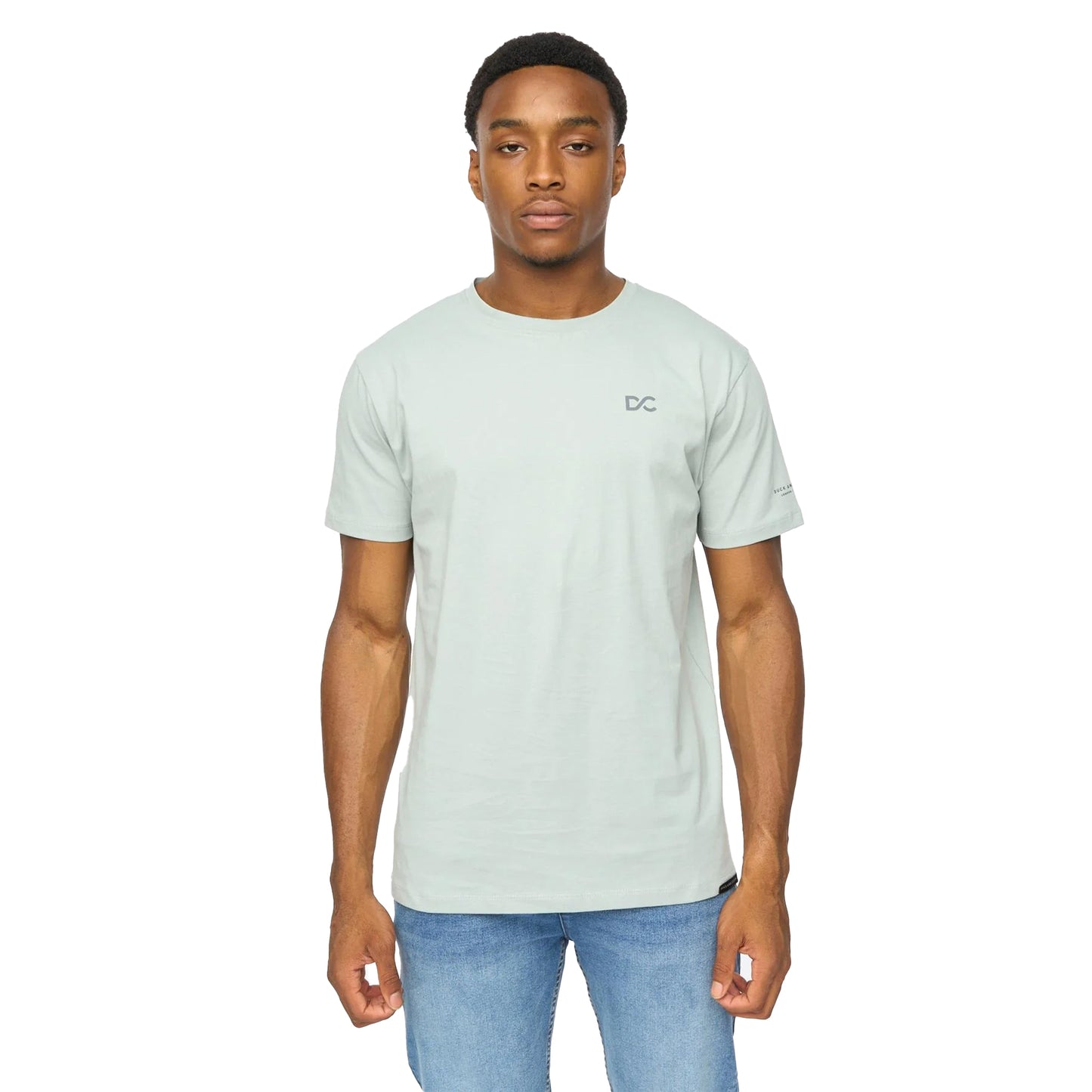 Steel Blue - Front - Duck and Cover Mens Trimlines Heavyweight T-Shirt