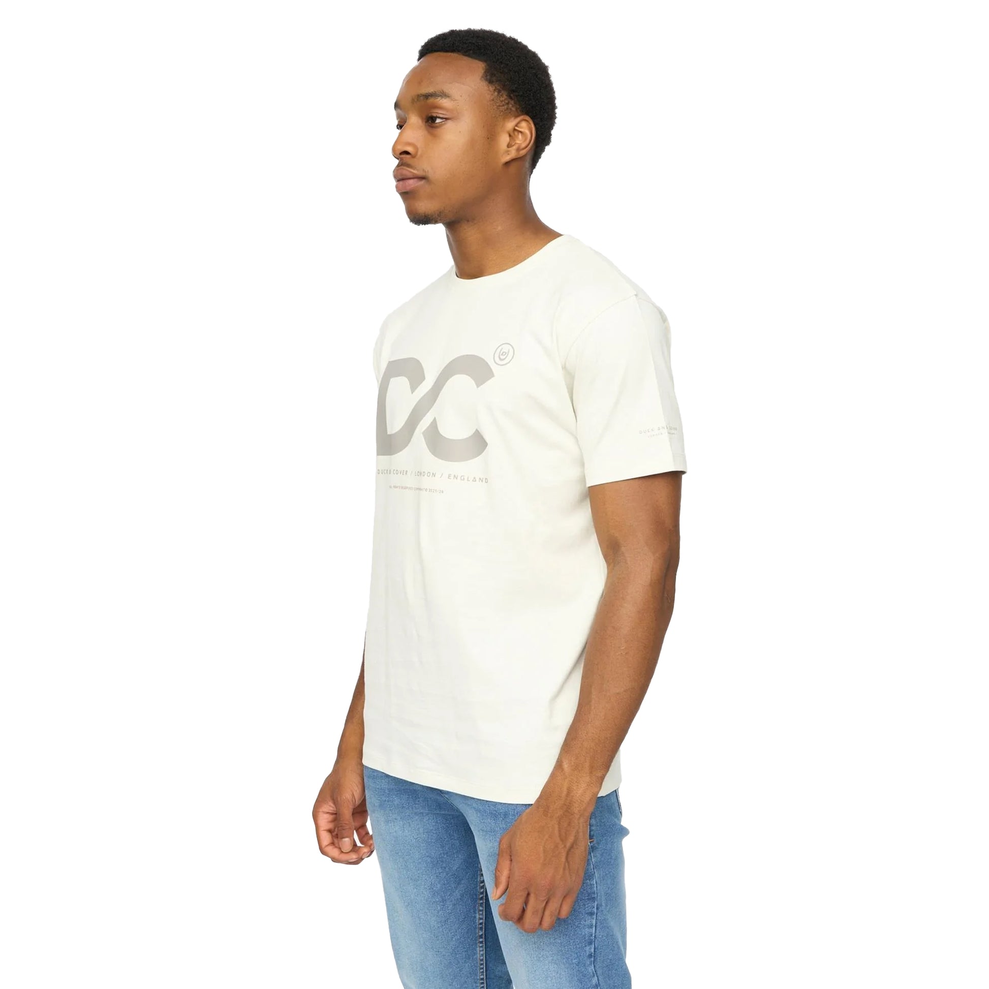 Off White - Side - Duck and Cover Mens Polymoore Heavyweight T-Shirt