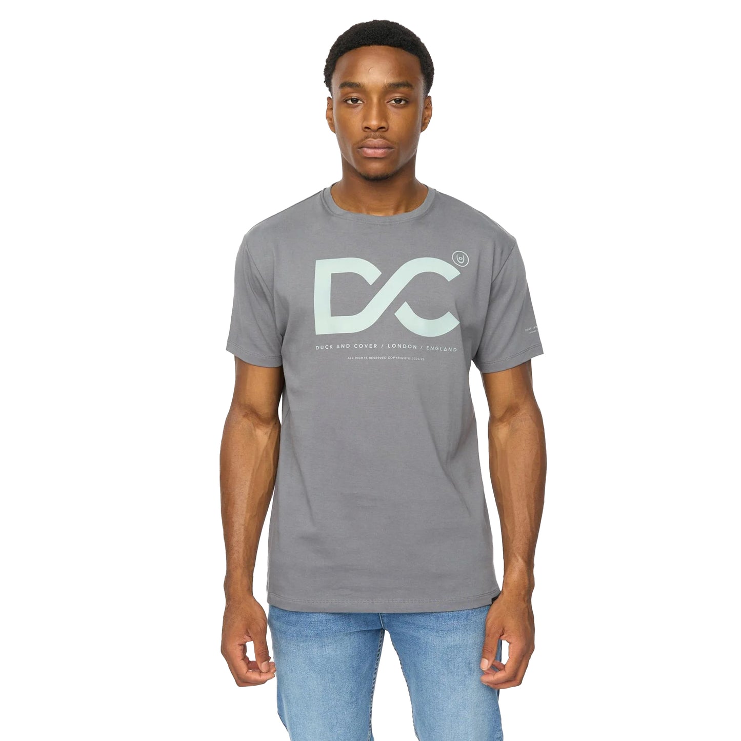 Petrol - Front - Duck and Cover Mens Polymoore Heavyweight T-Shirt