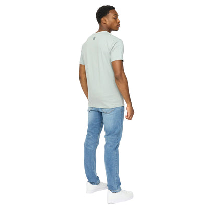 Steel Blue - Back - Duck and Cover Mens Polymoore Heavyweight T-Shirt