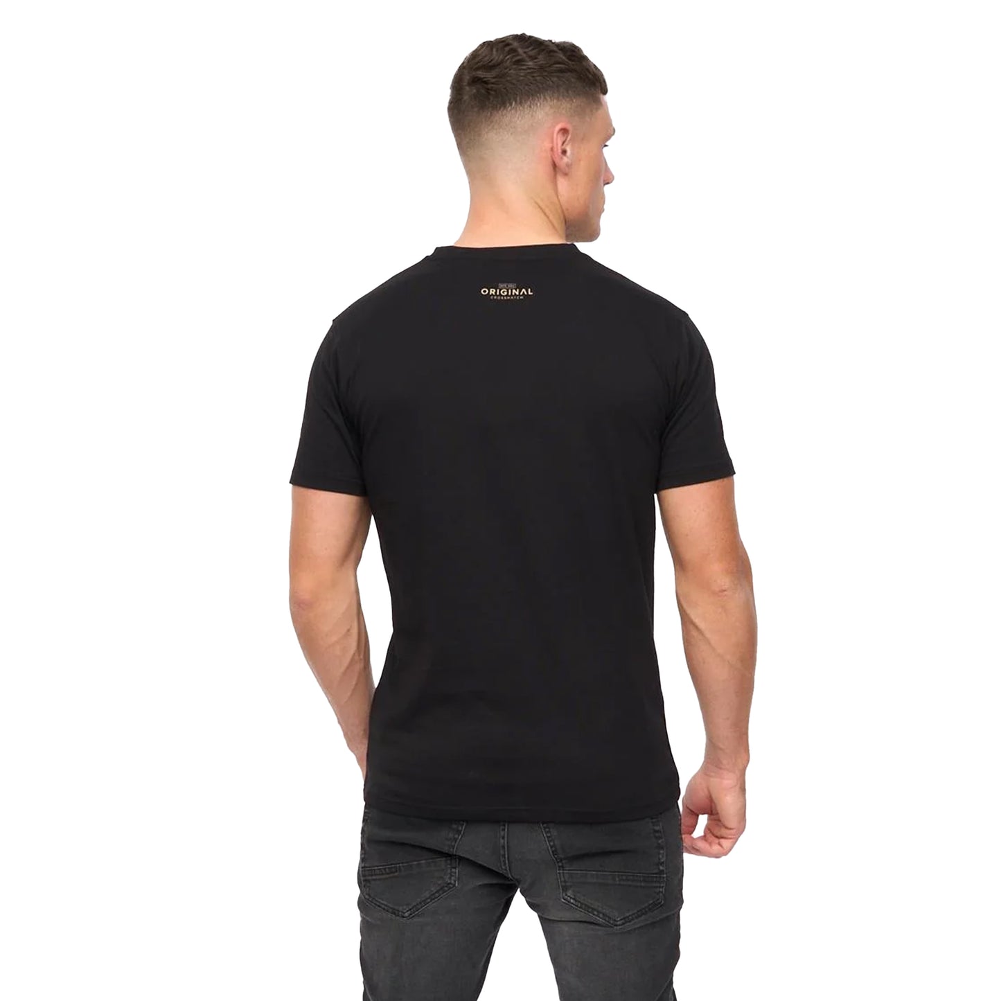 Black - Back - Crosshatch Mens Kratmoss T-Shirt