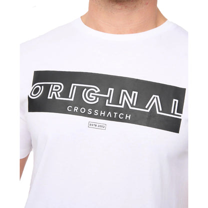 White - Side - Crosshatch Mens Kratmoss T-Shirt