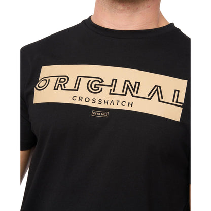 Black - Side - Crosshatch Mens Kratmoss T-Shirt