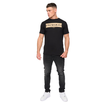 Black - Lifestyle - Crosshatch Mens Kratmoss T-Shirt