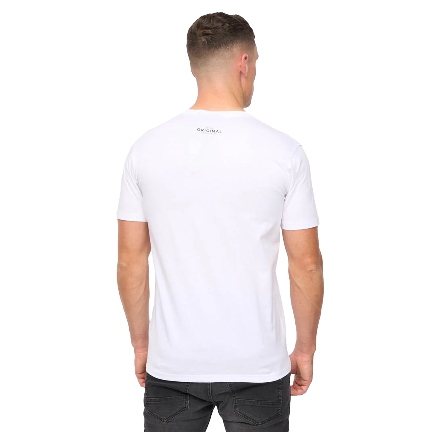 White - Back - Crosshatch Mens Kratmoss T-Shirt