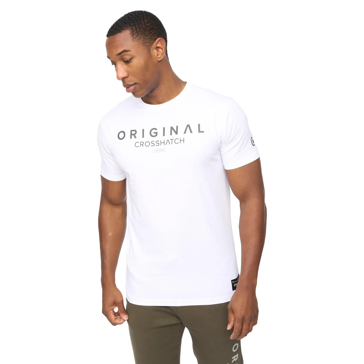 White - Lifestyle - Crosshatch Mens Jamals T-Shirt